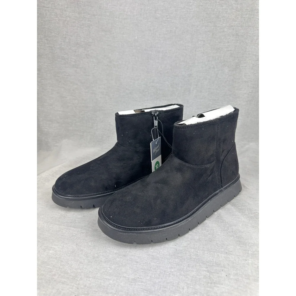 Universal Thread‎ Womens Black Faux Suede Memory Foam Ankle Boots Size 10 NEW